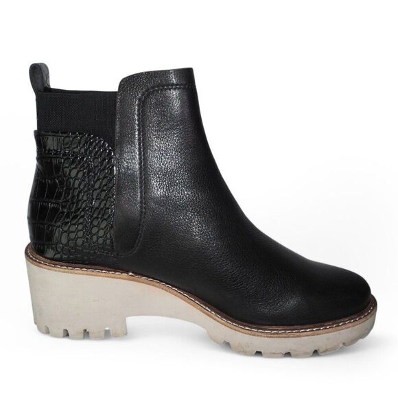 DV Dolce Vita Huey Rielle Lugged Chelsea Ankle Boots "Black Exotic" Women's 9.5 - Picture 7 of 11